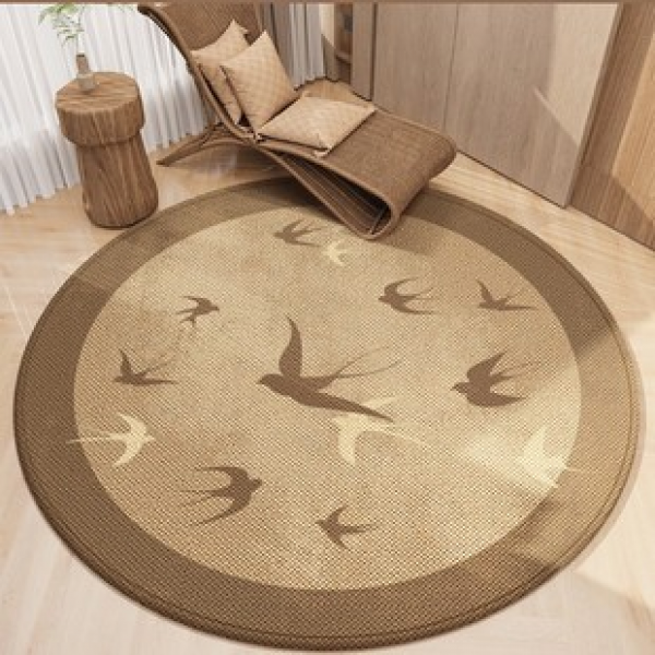 Classical style Zen inspired study, high-end feel, circular carpet, anti slip and wear-resistant classical mat, bedroom special shaped floor mat