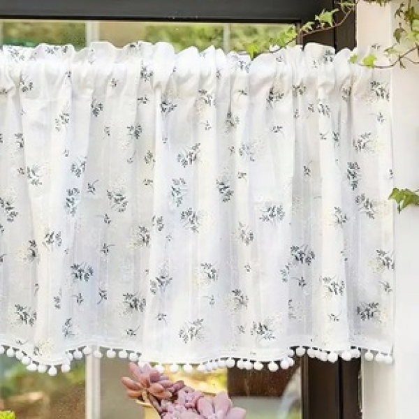 2025 Factory Direct Supply Cross border E-commerce Platform Amazon Hot New Product White Lilac Short Curtain Factory dropshipping
