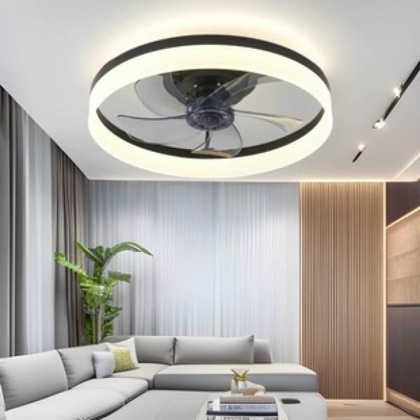 Cross border exclusive 110V ceiling fan lamp ceiling fan lamp bedroom ceiling restaurant invisible electric fan lamp minimalist living room