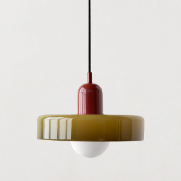 Medieval pendant light Memphis restaurant light simple modern Bauhaus creative glass bedside lamp retro green pendant light