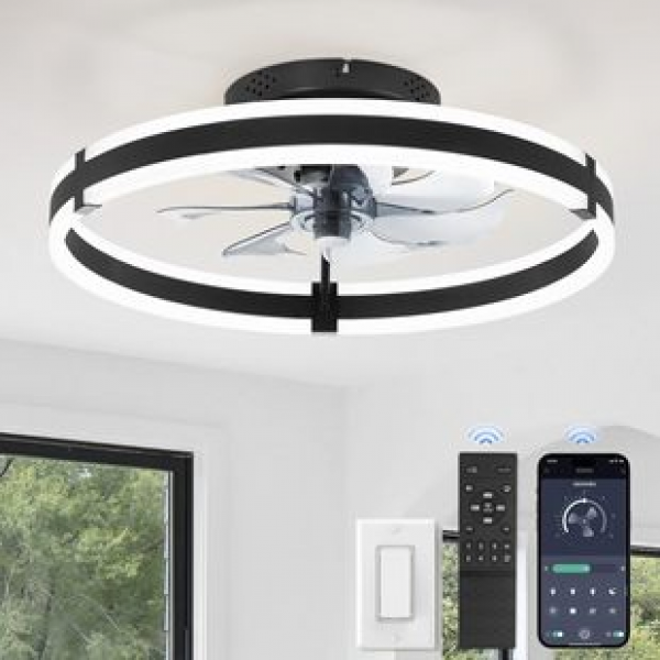 Fan lamp, dining room minimalist style lighting, living room bedroom silent ceiling fan lamp, household integrated ceiling fan lamp
