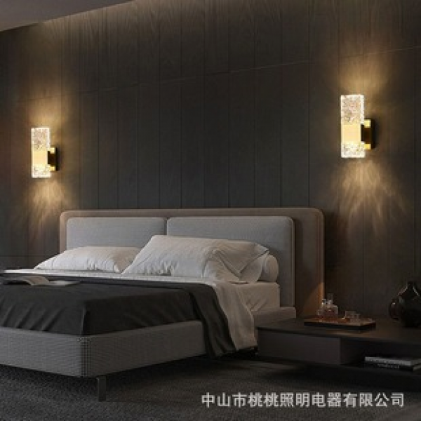 Postmodern luxury crystal wall lamp, living room background wall, hallway lamp, minimalist bedroom headboard decoration, staircase lamp, new model