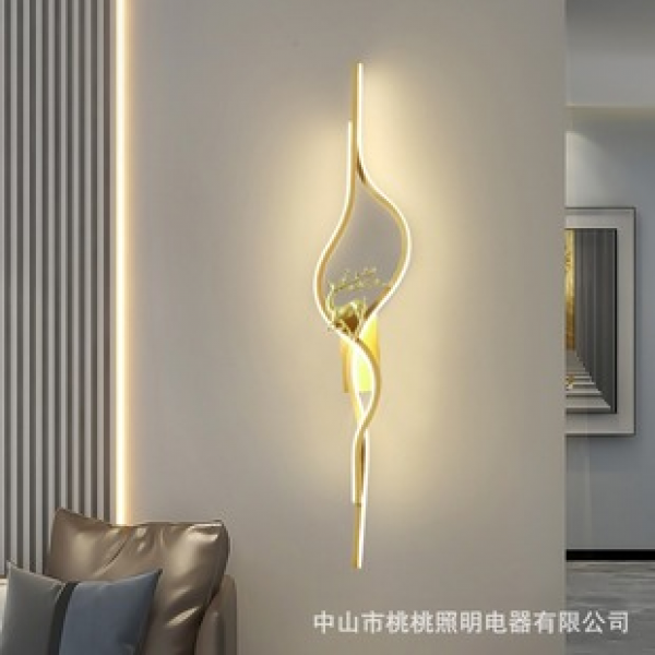 Minimalist modern Nordic strip wall lamp bedroom living room grid sofa background light luxury background wall art