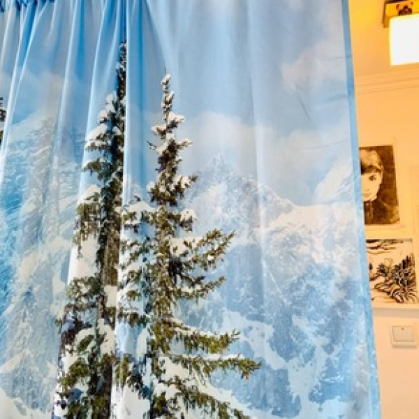 2025 new printed screen curtains for living rooms, offices, bedrooms, bay windows, floor to ceiling semi blackout screens