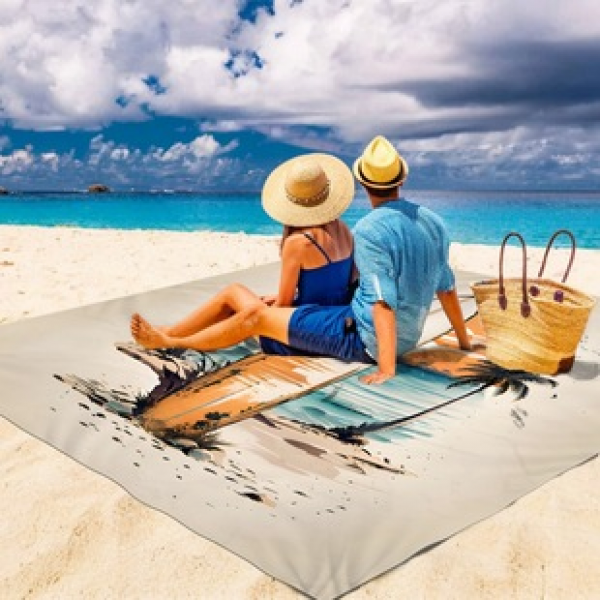 Cross border beach mat, quick drying, waterproof and moisture-proof mat, outdoor picnic mat, camping blanket