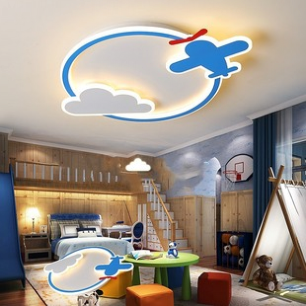 Children's room lights, male and female creative personality cartoon models, airplane deer bedroom lights, LED baby room ceiling lights