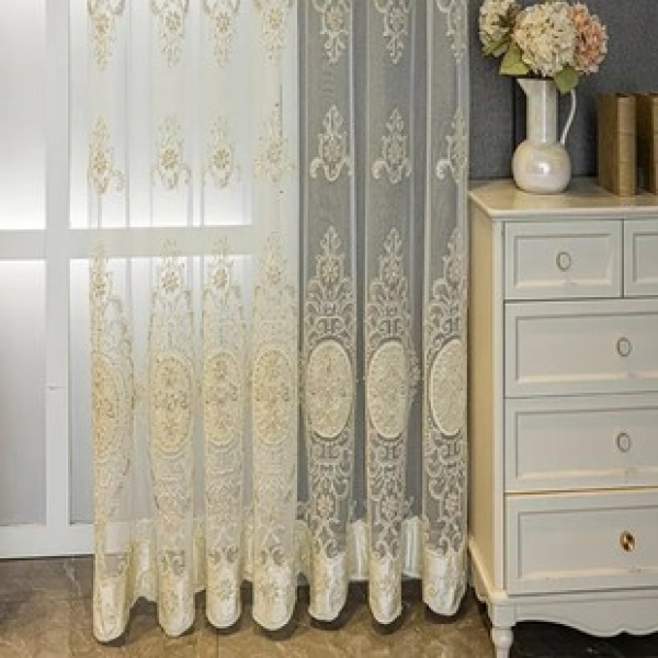 Cross border hot selling embroidered pearl door curtains in 2025