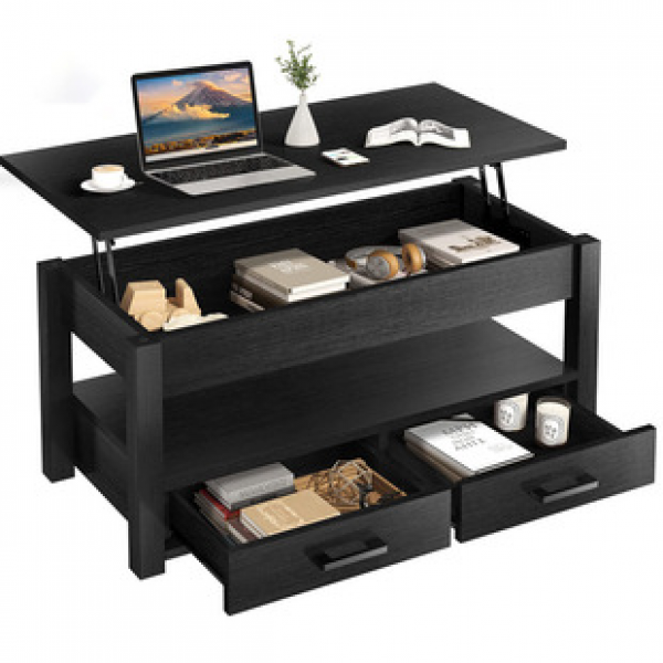 Multi functional coffee table, dual-use, small apartment, simple and luxurious style, living room, home use, creative folding and lifting coffee table
