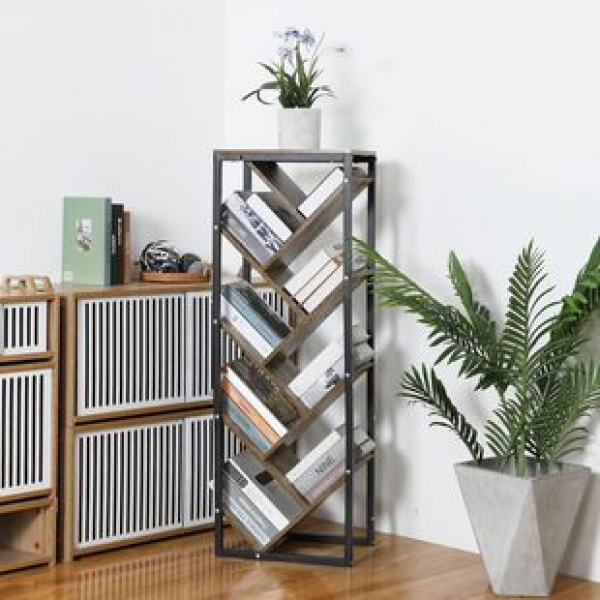 Wooden American style living room tree shaped nine story storage bookshelf can store books, magazines, photo albums, display bookshelves, cross-border
