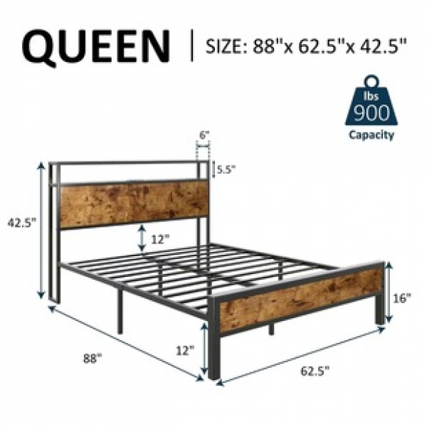 Factory direct sales of new iron metal frame bed, 1.6-meter iron wood bed, suitable for bedrooms, units, schools, apartments, beds