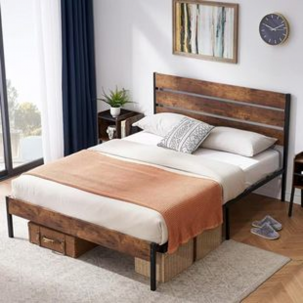 Manufacturer direct sales modern simple metal iron wood bed black detachable bed suitable for bedrooms, units, schools, apartments, beds