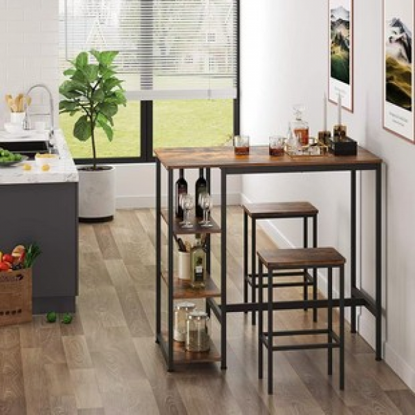 American style high foot bar stool, new industrial style solid wood home backrest stool, Nordic iron retro bar counter chair