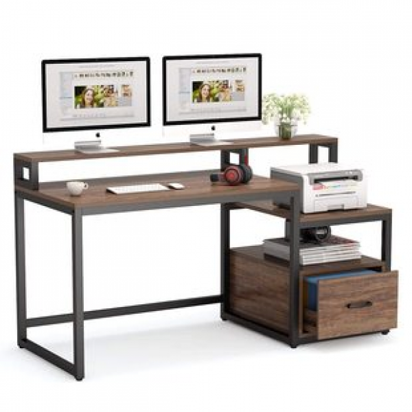 Factory direct sales computer desk with file drawer storage rack, office desk, computer desk, learning desk, writing desk, storage cabinet