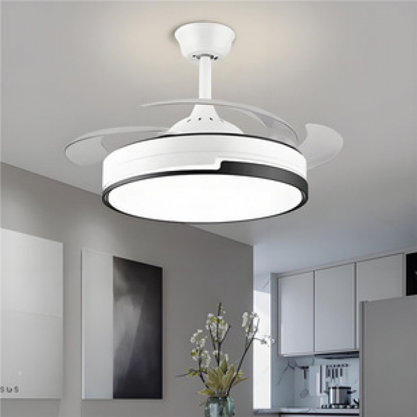 Home living room fan pendant light dining room bedroom integrated ceiling fan light 2025 new internet famous invisible intelligent fan light