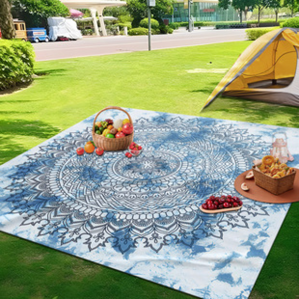 Cross border beach mat, quick drying, waterproof and moisture-proof mat, outdoor picnic mat, camping blanket