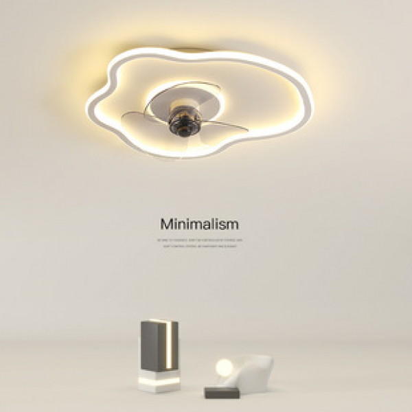 Children's Room Fan Light 2025 New Modern Simple Flower shaped Home Master Bedroom Ceiling Light Invisible Ceiling Fan Light