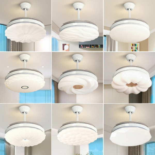 Modern minimalist invisible fan lamp restaurant lamp minimalist household silent LED fan pendant lamp Zhongshan lighting wholesale