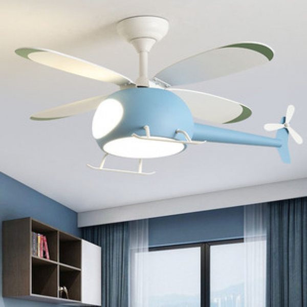 Cross border boys, girls, children's bedrooms, full spectrum airplane fans, pendant lights, electric fans, ceiling fans, household lighting fixtures