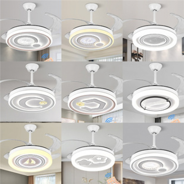 New invisible fan light for 2025, modern and simple ceiling mounted household variable frequency ceiling fan light, restaurant bedroom fan light