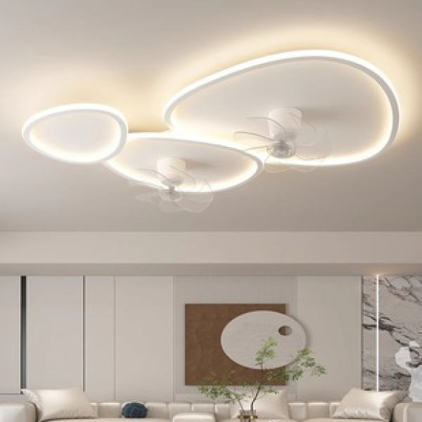 New integrated bedroom ceiling light, modern and simple full spectrum electric fan, living room main light, shaking head fan