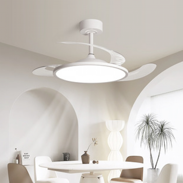 Minimally ultra-thin invisible bedroom fan lamp, full spectrum eye protection, living room dining room, silent integrated home ceiling fan lamp