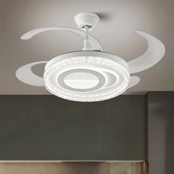New modern minimalist invisible fan lamp, living room dining room ceiling fan lamp, bedroom soft wind home intelligent fan pendant lamp