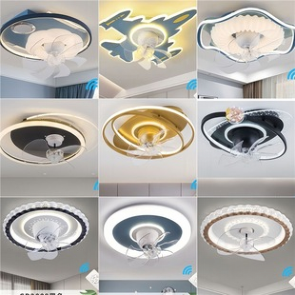 Ceiling light, children's room, bedroom fan light, shaking head minimalist invisible fan, home ceiling fan light, study light, master bedroom
