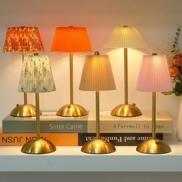 Cross border fabric night light, internet famous and popular touch charging desk lamp, bar restaurant atmosphere light, bedroom bedside lamp