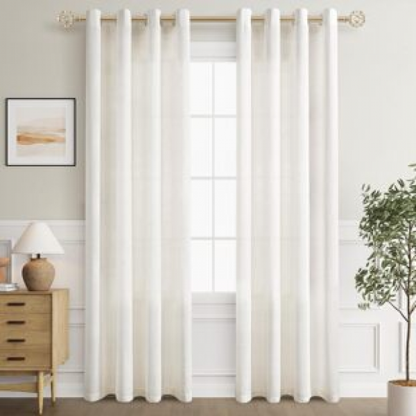 1PC new perforated linen mesh curtains, living room and bedroom decorations, personalized decorations, pole windows, and mesh windows
