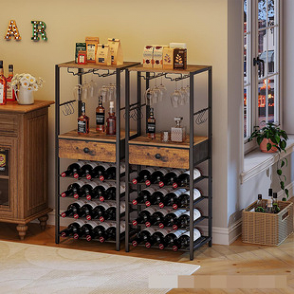 Factory direct sales retro style movable storage rack, wrought iron dining car, commercial hotel liquor car, wrought iron storage rack trend