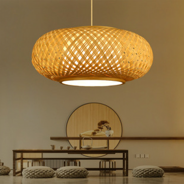 New Chinese style bamboo woven chandelier, restaurant hall, private room, hotel, homestay, tea room, Japanese Zen style woven bamboo art lighting fixtures