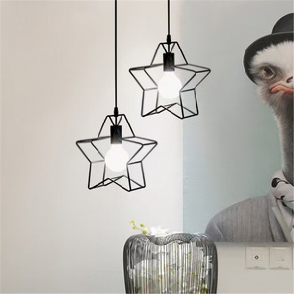 Nordic retro pendant lamp industrial zone wind iron art pendant lamp creative personality star pendant lamp simple three headed restaurant bar counter