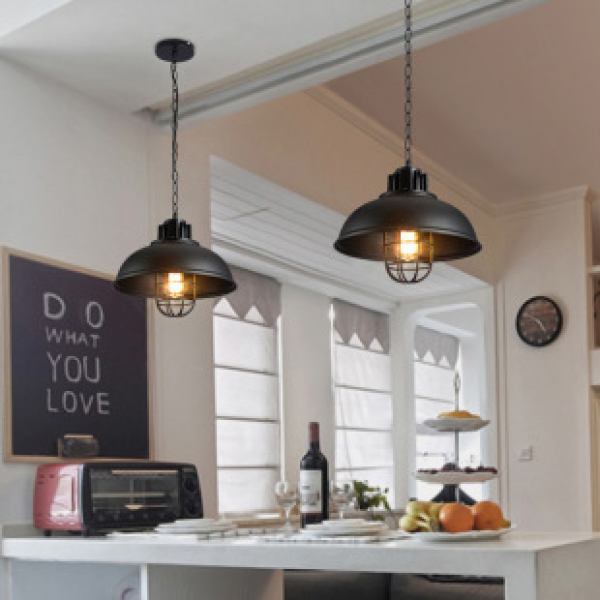 Retro restaurant, restaurant table, single headed iron pot cover, lampshade, industrial style, hairdressing, clothing store, bar counter, pendant light