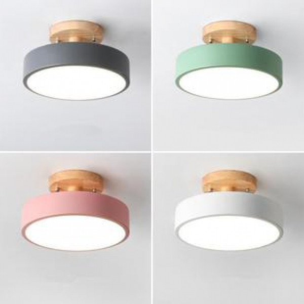 Nordic macaron corridor entrance lights, modern and simple ceiling lights, creative entrance lights, balcony solid wood lighting fixtures