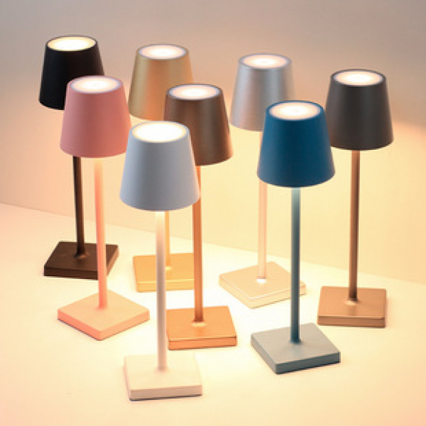 Aluminum LED rechargeable desk lamp USB modern simple touch dining bar KTV night light bar desk lamp atmosphere light cross-border