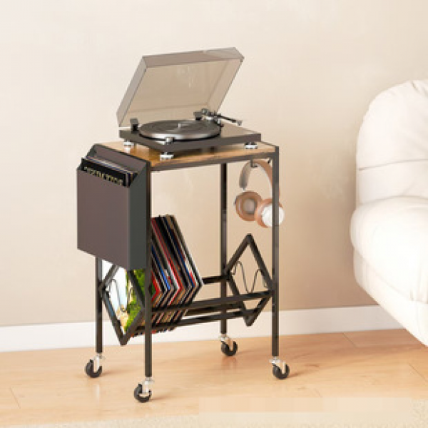 Simple bookshelf organizer, retro style home CD storage rack, creative living room small edge, vinyl record storage rack