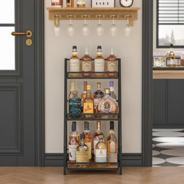 Cross border household kitchen stove countertop seasoning storage rack knife holder multifunctional seasoning supplies wooden multi-layer storage rack