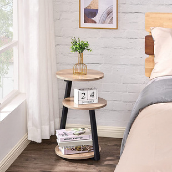 Cross border multifunctional luxury sofa edge shelf, living room, bedroom circular storage shelf, edge cabinet, balcony shelf