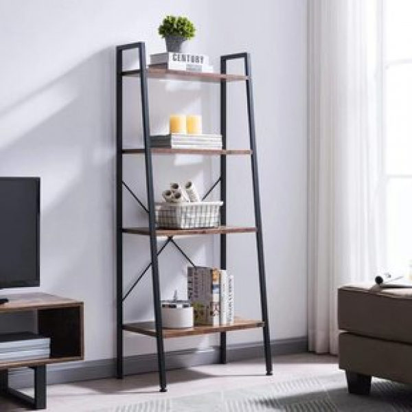 Factory direct sales storage rack, simple storage rack for home bedroom, living room, study, floor standing trapezoidal bookshelf, trendy