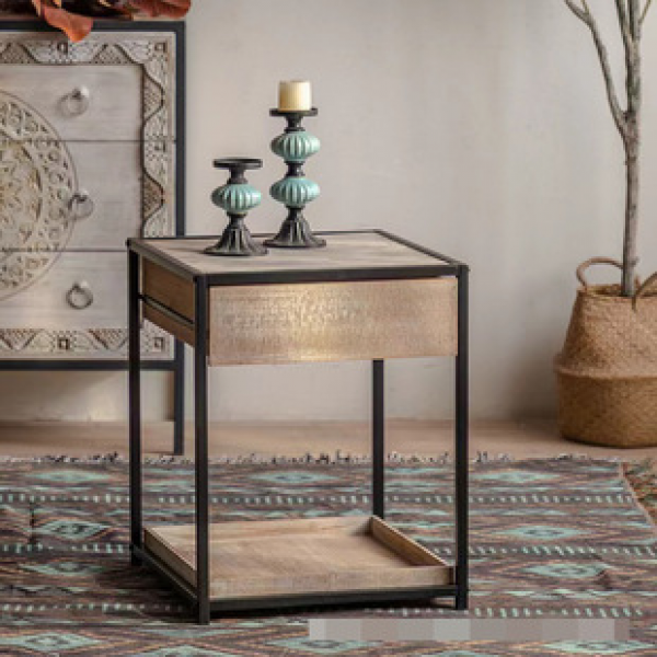 Factory direct retro coffee table, living room sofa side coffee table, household multifunctional movable bedroom bedside coffee table