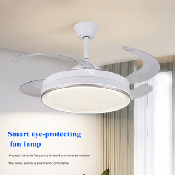Living room light LED light source integrated fan light invisible creative fan blade simple intelligent restaurant ceiling fan light