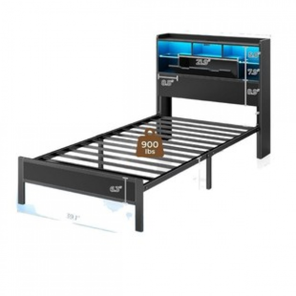 Amazon Office Staff Dormitory Small Unit Single Iron Bed Retro Hotel Homestay Simple Steel Wood Bed
