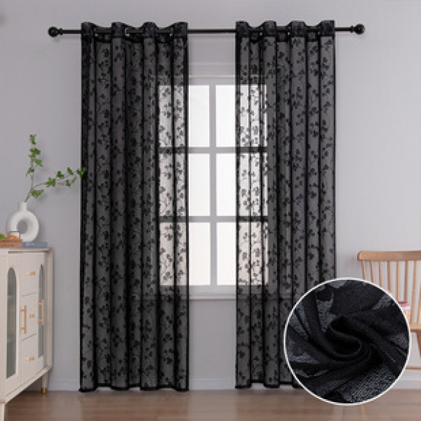 American Jacquard Window Screen Transparent Curtains Living Room Bedroom Dining Room Amazon AliExpress European and American Curtain Manufacturers Wholesale