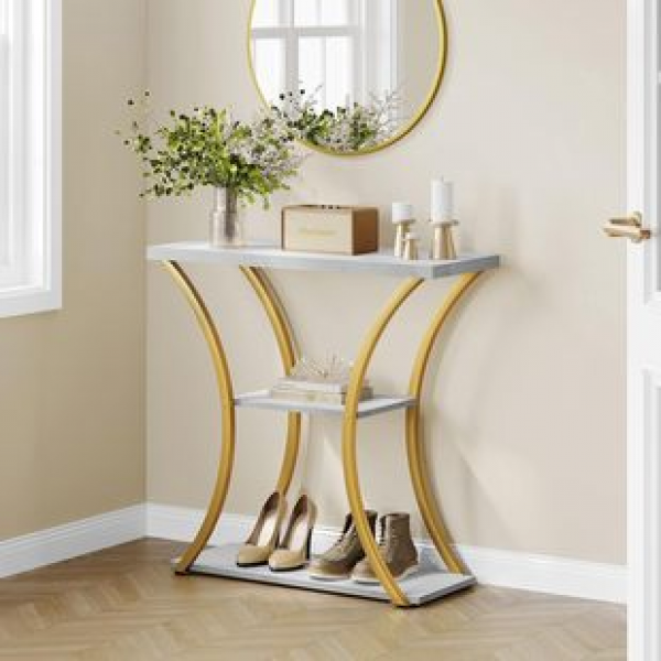 Cross border direct sales entrance table double-sided strip table against the wall modern simple retro entrance table high aesthetic edge table