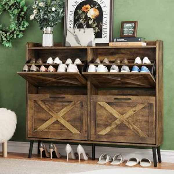 Manufacturer direct sales shoe cabinet, wooden entrance cabinet, flip bucket living room, modern assembly cabinet, shoe cabinet, panel furniture