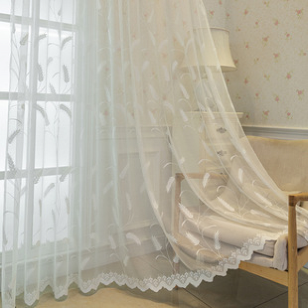 American window screen curtains, cross-border European and American wheat ear jacquard curtains, living room and bedroom Amazon finished curtain fabric manufacturer