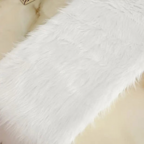 Cross border new Chinese white hairy table flag composite tea table, dining table, TV cabinet, high-end boutique table flag