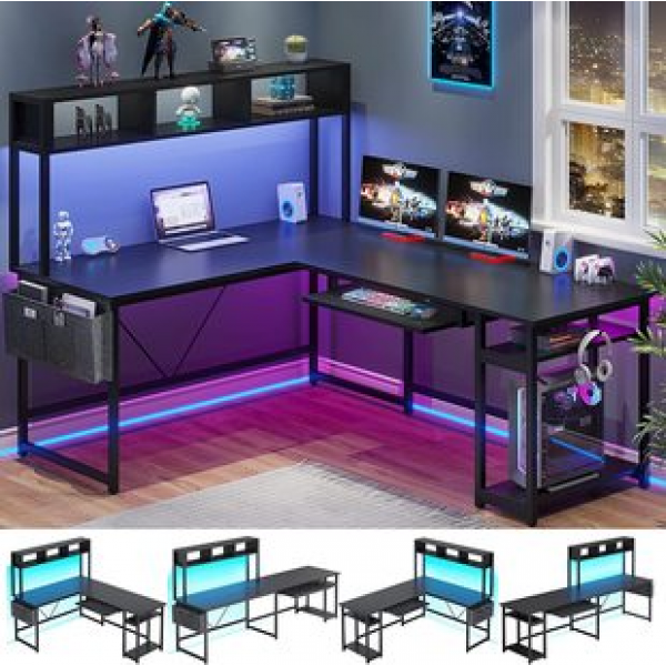 Corner gaming computer desk desktop home learning desk minimalist desk bookshelf integrated double combination office desk