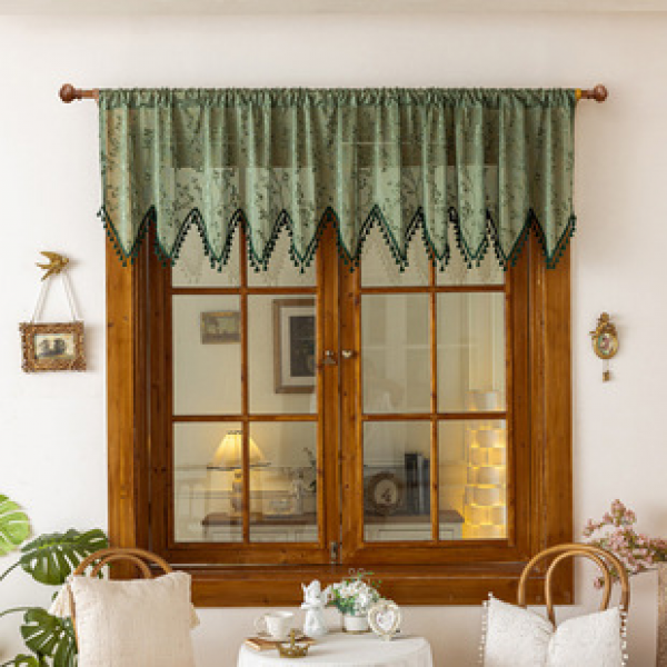 Finished goods spot delivery cross-border Europe Middle East Bohemian style Su small curtains foreign trade farmhouse foreign trade short curtains