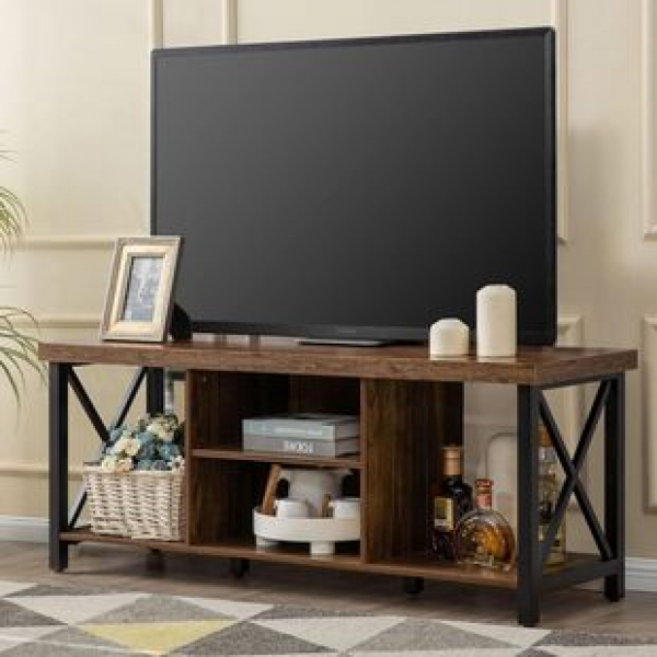 Cross border Amazon hot selling product, living room TV cabinet, retro steel and wood structure storage cabinet, floor standing shelf, trendy